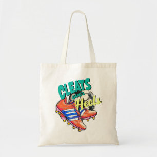 Cleats Over Heels, Soccer Fan Football Pun Shoes Tote Bag