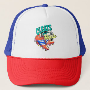 Cleats Over Heels, Soccer Shoes Football Girl Trucker Hat