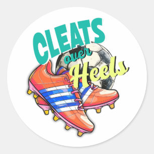 Cleats Over Heels, Soccer Shoes Football Player Classic Round Sticker
