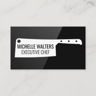 Cleaver Knife Black Gloss Culinary Business Card