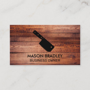 Cleaver Knife Wooden Boards Business Card