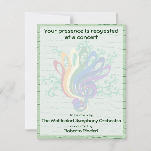 Clef Bouquet Concert Invitation (Front)