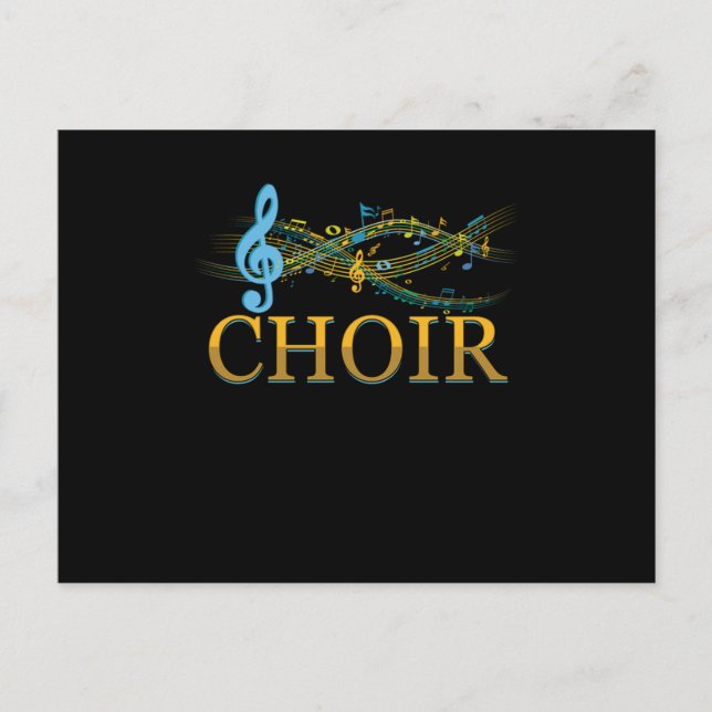 Clef Choir Music Notes Choral Chorus Singing Gift Postcard (Front)