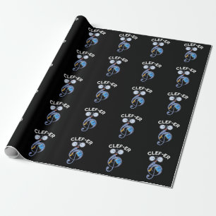 Clef-er Funny Music Pun Wrapping Paper
