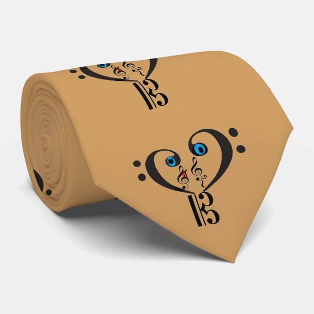 Clef Note Musical Tie-Bass Treble Clef G-C-F Note Tie (Rolled)