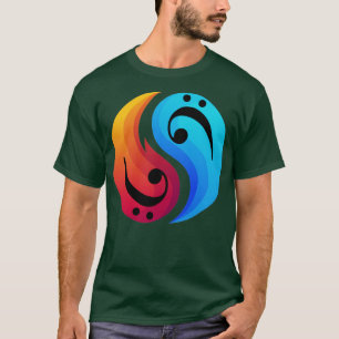 Clef Yin And Yang Bass Guitar T-Shirt