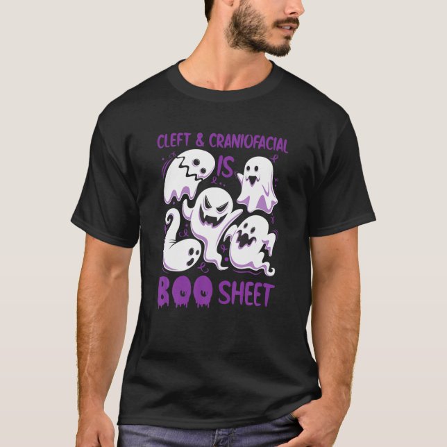 Cleft And Craniofacial Is Boo Sheet Purple Hallowe T-Shirt (Front)