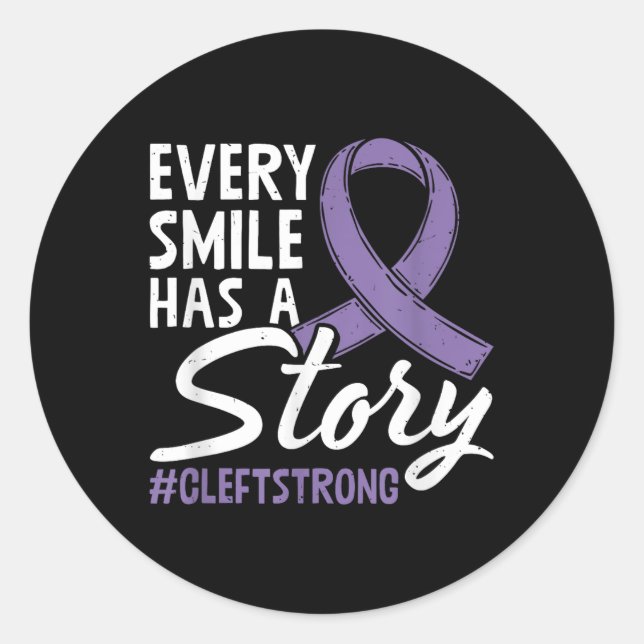 Cleft Strong Cleft Warrior Cleft Craniofacial Awar Classic Round Sticker (Front)