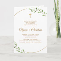 Clegant Catholic Wedding Program With Readings 