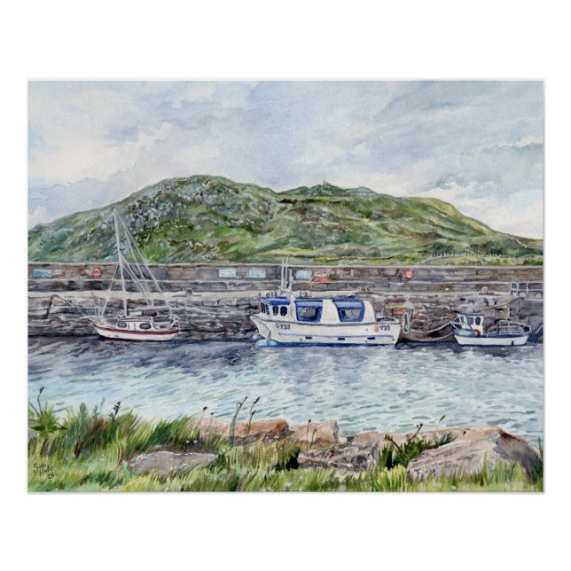 Cleggan Harbor, Connemara, Galway Glossy Poster (Front)
