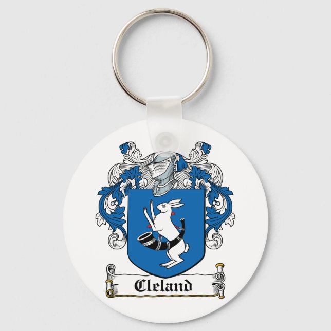 Cleland Family Crest Key Ring (Front)