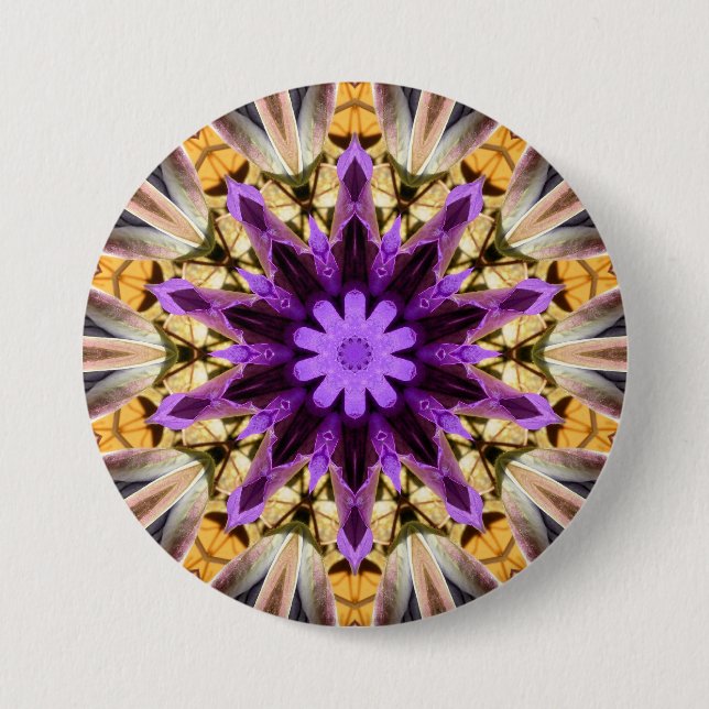 CLEMATIS 7.5 CM ROUND BADGE (Front)