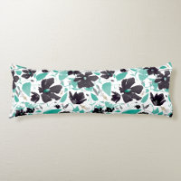 Clematis Floral Grey Teal Watercolor