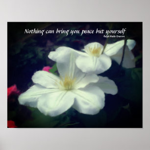 Clematis Flower Peace Quote Inspirational Poster