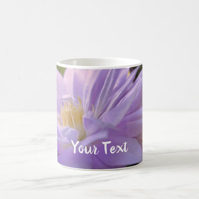 Clematis Flower Personalised Coffee Mug (Center)