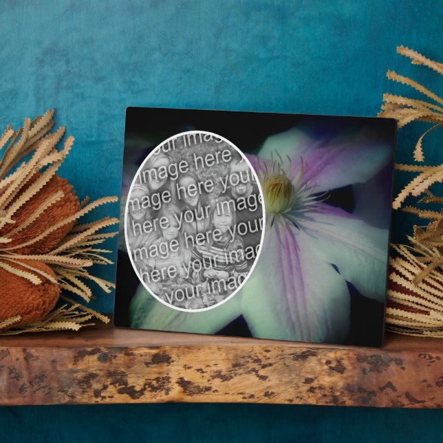 Clematis Flower Petals Create Your Own Photo Plaque (Side)
