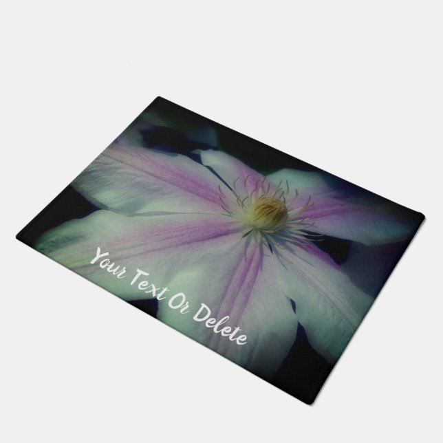 Clematis Flower Petals Personalised Doormat (Angled)
