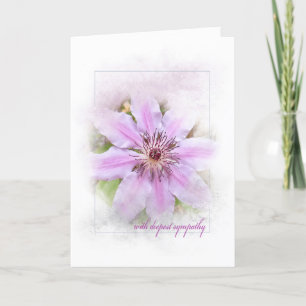 clematis flower sympathy card