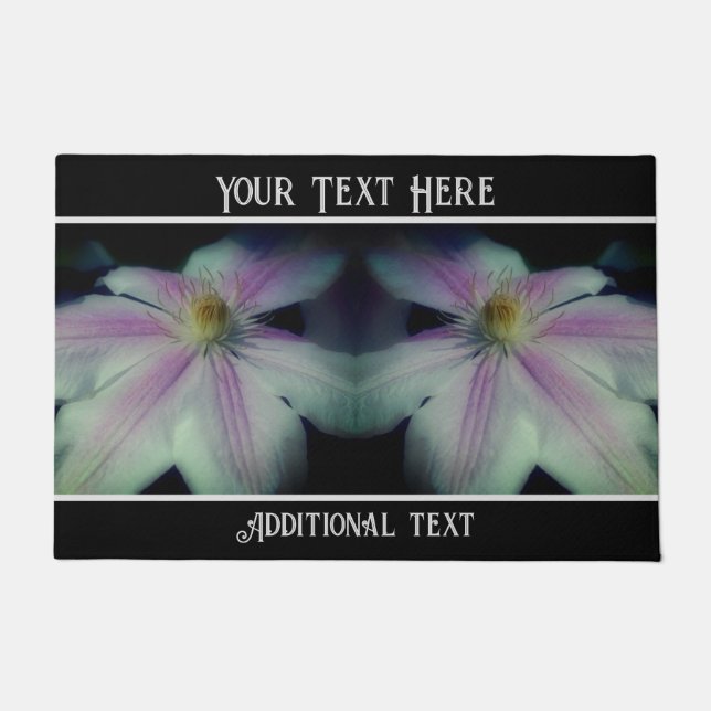 Clematis Flower Up Close Personalised Doormat (Front)