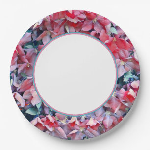 Clematis Flowers Paper Plate