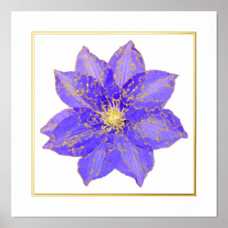 Clematis Foil Accent Print Poster