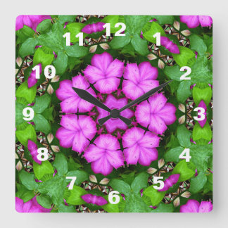 Clematis Kaleidoscope Square Wall Clock