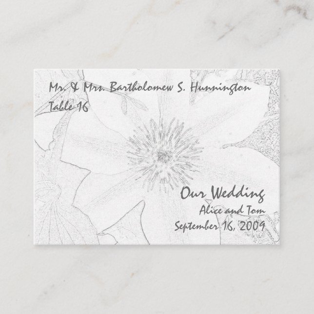 Clematis Placecards (Front)