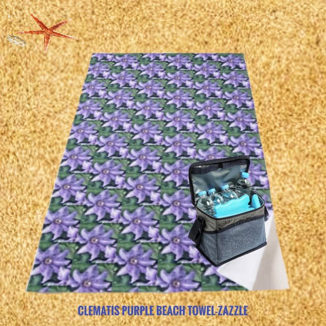 Clematis Purple Beach Towel (Creator Uploaded)