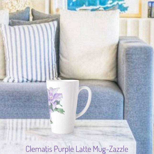 Clematis Purple  Latte Mug (Creator Uploaded)