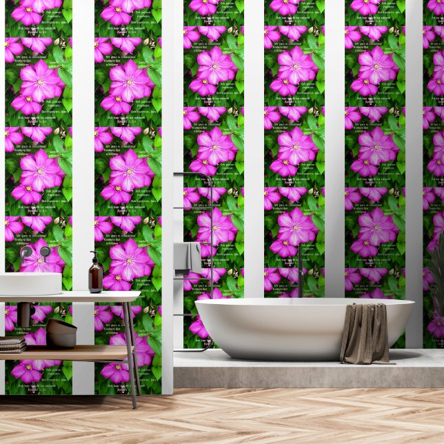 Clematis with Romans 5:3-5 Wallpaper (Bathroom)