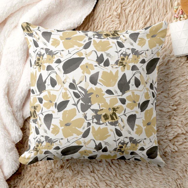Clematis Yellow Flowers Cushion (Clematis Yellow Flowers Throw Pillow from Studio Posies.)