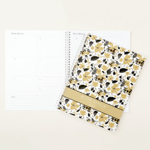 Clematis Yellow Grey Watercolor Flowers Name Planner