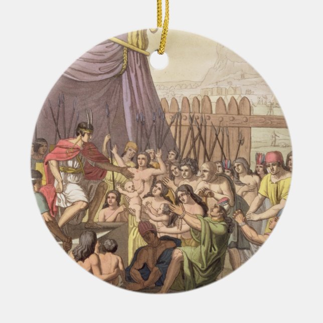 Clemency of Mayta-Capac: offers pardon to conquere Ceramic Tree Decoration (Front)