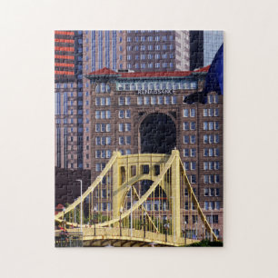 Clemente Bridge Pittsburgh Skyscrapers Summer Day Jigsaw Puzzle