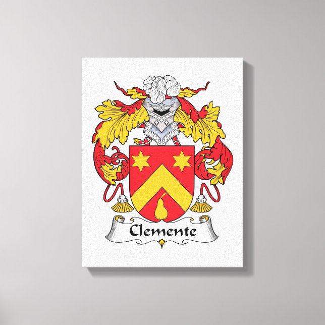 Clemente Family Crest Canvas Print (Front)