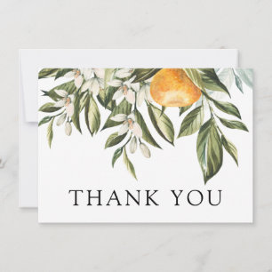 Clementine and Greenery Shower Thank You Card