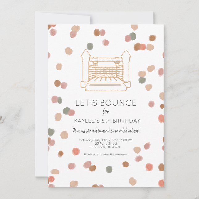 Clementine Bounce House Party Invite (Front)