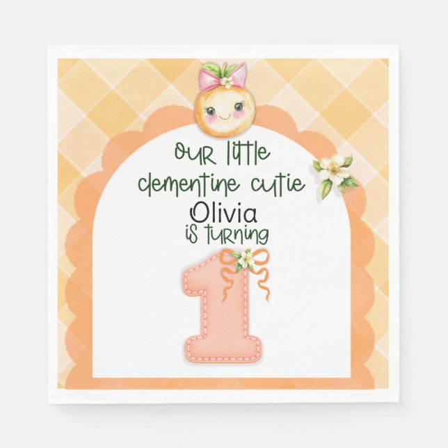 Clementine cutie - napkin for babies first year (Front)