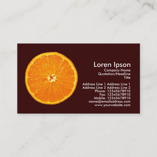 Clementine - Dark Brown Business Card (Front)