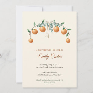 Clementine Eucalyptus Baby Shower Invitation