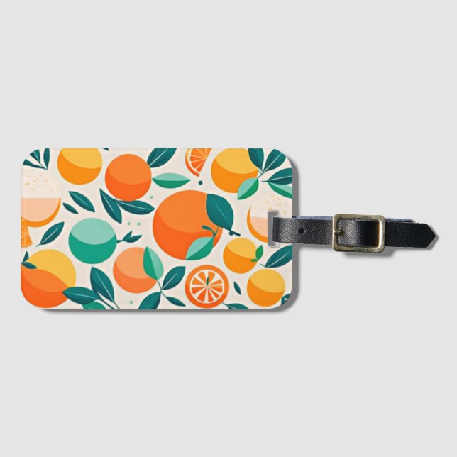 Clementine mandarine luggage tag (Front Horizontal)