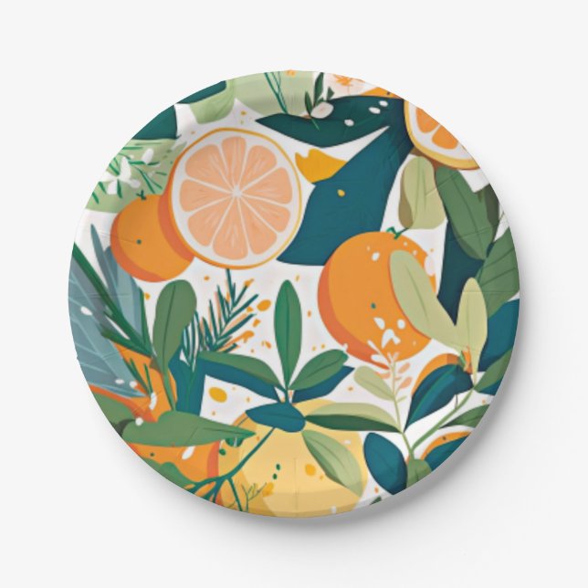 Clementine mandarine paper plate (Front)