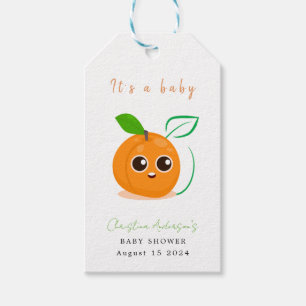 Clementine Orange Fruit Baby Shower Gift Tags
