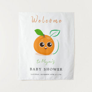 Clementine Orange Fruit Baby Shower Tapestry