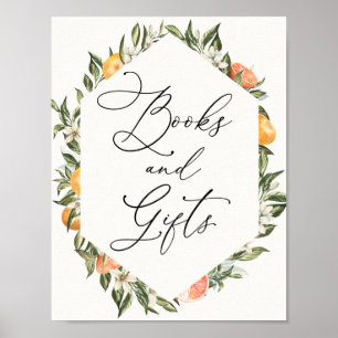 Clementine Oranges and Greenery Books and Gifts Poster