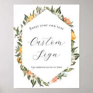Clementine Oranges and Greenery Custom Text Sign