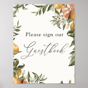 Clementine Oranges and Greenery Sign our Guestbook