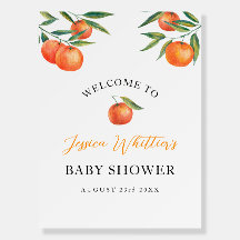 Clementine Watercolor "Cutie" Baby Shower Welcome