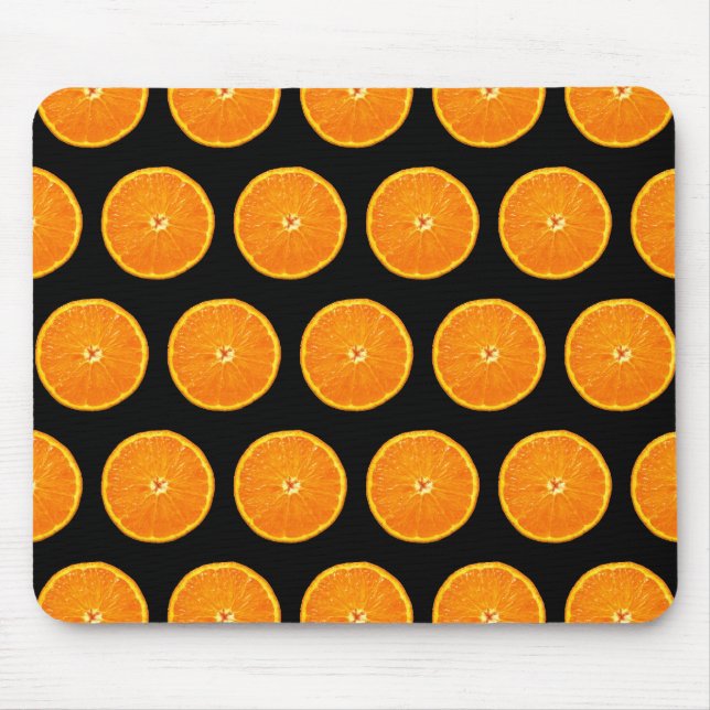 Clementines on Black Mouse Pad (Front)