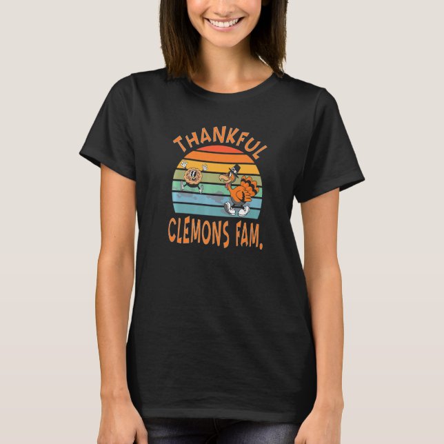 Clemons Family  Thanksgiving Reunion Party T-Shirt (Front)